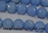 CTU1745 15.5 inches 12mm faceted round synthetic turquoise beads