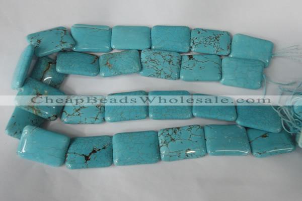 CTU1918 15.5 inches 22*30mm rectangle imitation turquoise beads