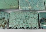CTU1926 15.5 inches 22*32mm flat tube imitation turquoise beads