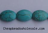 CTU21 15.5 inches 15*20mm oval blue turquoise strand beads Wholesale