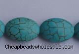 CTU23 15.5 inches 25*35mm oval blue turquoise strand beads Wholesale