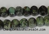 CTU2460 15.5 inches 6*6mm pumpkin African turquoise beads wholesale