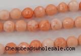 CTU2502 15.5 inches 8mm faceted round synthetic turquoise beads