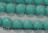 CTU2782 15.5 inches 8mm faceted round synthetic turquoise beads
