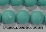 CTU2785 15.5 inches 14mm faceted round synthetic turquoise beads