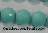 CTU2786 15.5 inches 16mm faceted round synthetic turquoise beads