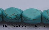 CTU29 15.5 inches 13*18mm faceted cuboid blue turquoise beads