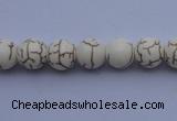 CTU34 15.5 inches 8mm round white turquoise strand beads Wholesale