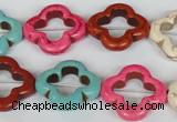 CTU723 15.5 inches 20*20mm flower dyed turquoise beads wholesale