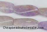 CTW100 15.5 inches 15*30mm twisted rectangle lavender amethyst beads