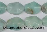 CTW301 15.5 inches 15*20mm wavy oval amazonite gemstone beads