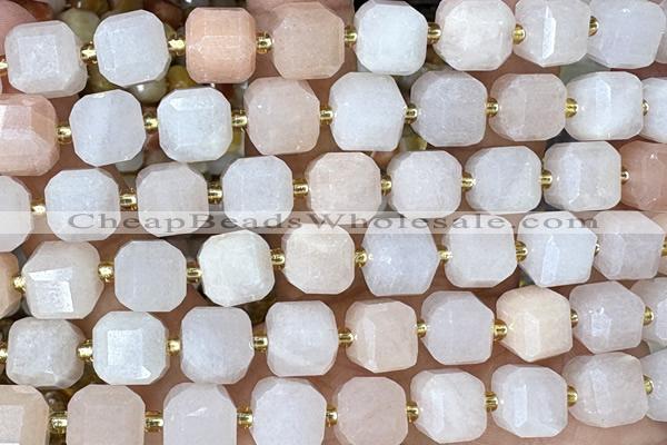 CUBE223 15 inches 10mm faceted cube pink aventurine beads wholesale