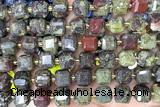 CUBE249 15 inches 10mm faceted cube dragon blood jasper beads wholesale