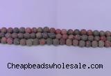 CUG180 15.5 inches 4mm round matte unakite gemstone beads