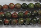 CUG301 15.5 inches 6mm faceted round unakite gemstone beads