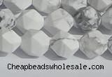 CWB245 15.5 inches 8mm faceted nuggets matte white howlite beads