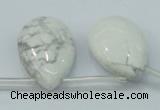 CWB54 20*30mm top-drilled teardrop natural white howlite gemstone beads
