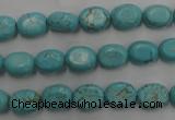 CWB730 15.5 inches 6*10mm oval howlite turquoise beads wholesale