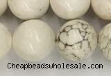 CWB804 15.5 inches 12mm round white howlite turquoise beads