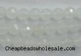 CWH03 15.5 inches 8mm faceted round white jade beads wholesale