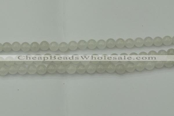 CWH52 15.5 inches 8mm round white jade beads wholesale