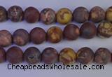 CWJ420 15.5 inches 4mm round matte wood eye jasper beads