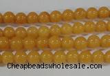 CYJ158 15.5 inches 4mm round yellow jade beads wholesale