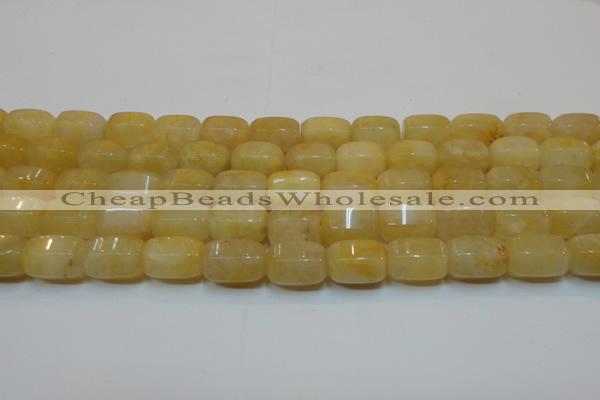 CYJ270 15.5 inches 10*14mm faceted tube yellow jade gemstone beads