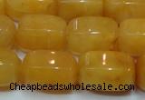 CYJ271 15.5 inches 10*14mm faceted tube yellow jade gemstone beads