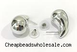 EARR58 18*32mm copper earrings silver plated