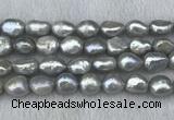 FWP307 15 inches 11mm - 12mm baroque grey freshwater pearl strands