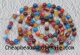 GMN109 Hand-knotted 6mm banded agate 108 beads mala necklaces