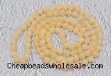 GMN117 Hand-knotted 6mm honey jade 108 beads mala necklaces