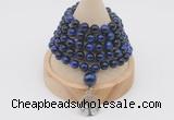 GMN1228 Hand-knotted 8mm, 10mm blue tiger eye 108 beads mala necklaces with charm