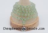 GMN1243 Hand-knotted 8mm, 10mm prehnite 108 beads mala necklaces with charm