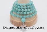 GMN1250 Hand-knotted 8mm, 10mm amazonite 108 beads mala necklaces with charm