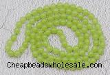 GMN15 Hand-knotted 8mm candy jade 108 beads mala necklaces