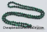 GMN1619 Hand-knotted 6mm green tiger eye 108 beads mala necklace with pendant