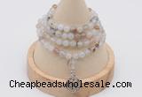 GMN2401 Hand-knotted 6mm montana agate 108 beads mala necklace with charm