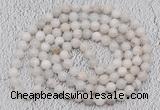 GMN400 Hand-knotted 8mm, 10mm white crazy lace agate 108 beads mala necklaces