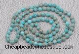 GMN454 Hand-knotted 8mm, 10mm sea sediment jasper 108 beads mala necklaces