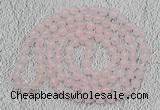 GMN482 Hand-knotted 8mm, 10mm rose quartz 108 beads mala necklaces
