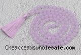 GMN51 Hand-knotted 8mm candy jade 108 beads mala necklace with tassel