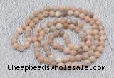 GMN512 Hand-knotted 8mm, 10mm sunstone 108 beads mala necklaces