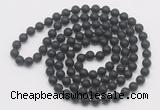 GMN540 Hand-knotted 8mm, 10mm matte black onyx 108 beads mala necklaces