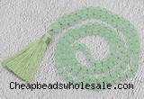 GMN60 Hand-knotted 8mm candy jade 108 beads mala necklace with tassel