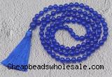 GMN65 Hand-knotted 8mm candy jade 108 beads mala necklace with tassel