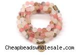 GMN7039 8mm matte volcano cherry quartz 108 mala beads wrap bracelet necklace