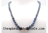 GMN7315 dumortierite graduated beaded necklace & bracelet set