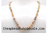 GMN7322 yellow crazy lace agate graduated beaded necklace & bracelet set